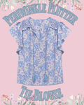 Periwinkle Flutter Tie Blouse