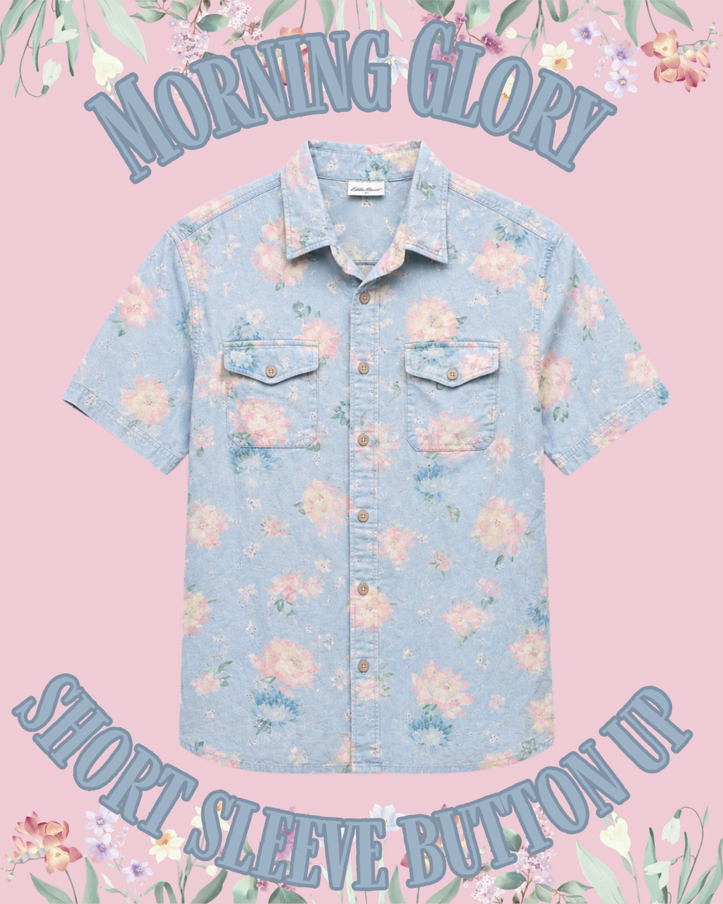 Morning Glory Short Sleeve Button Up
