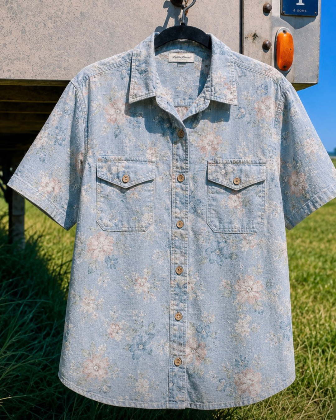 Morning Glory Short Sleeve Button Up