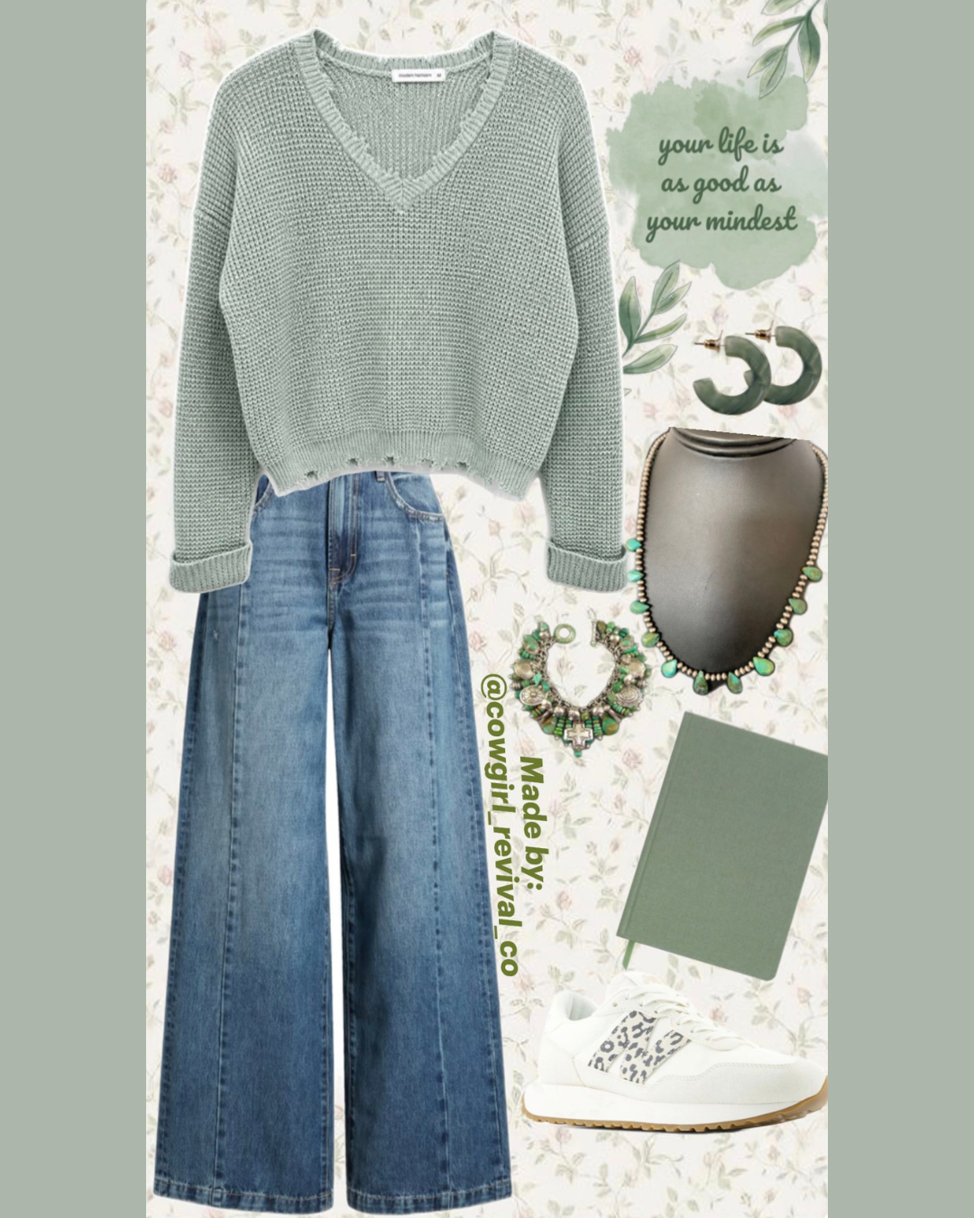 Sagebrush Skies Distressed Sweater