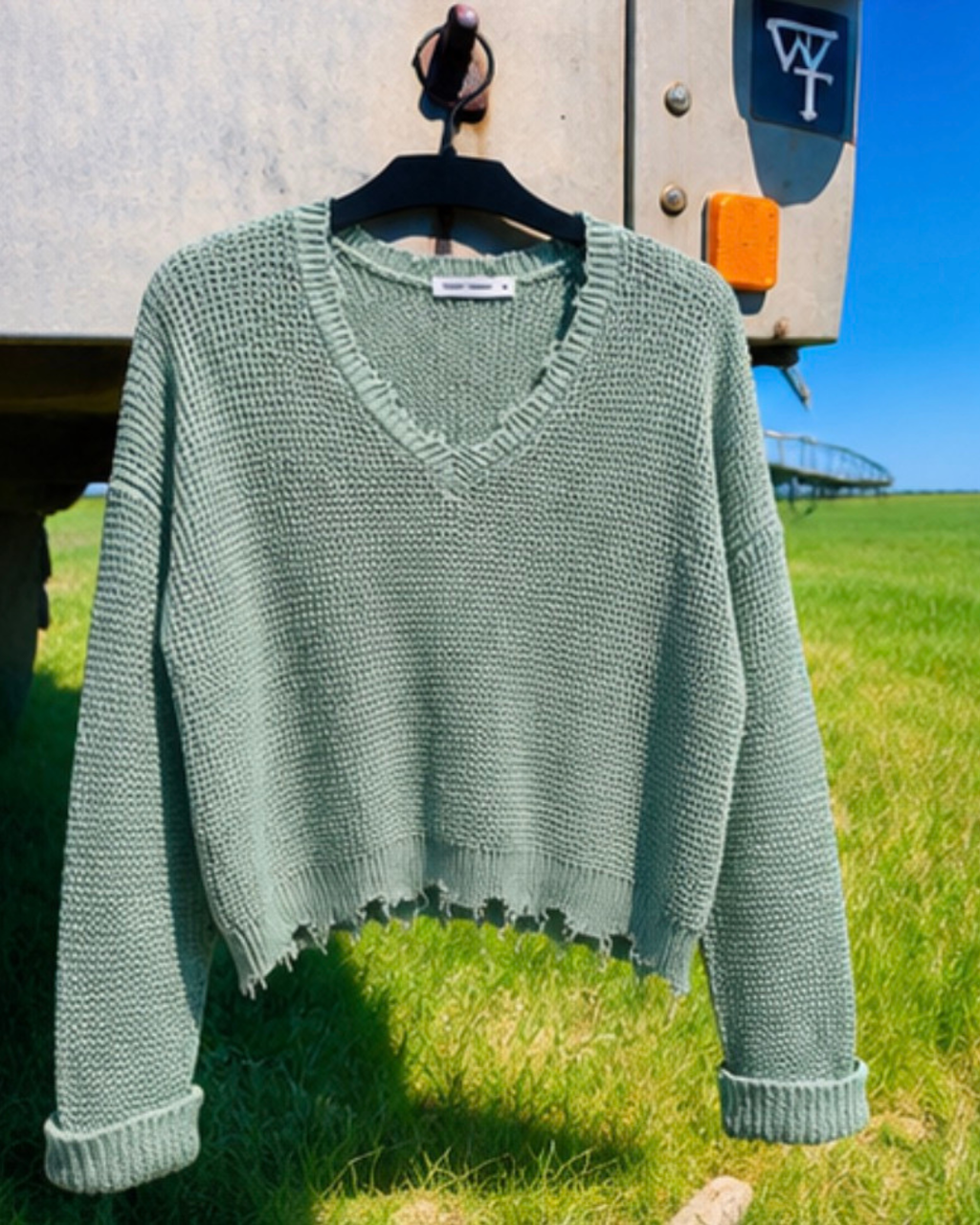 Sagebrush Skies Distressed Sweater