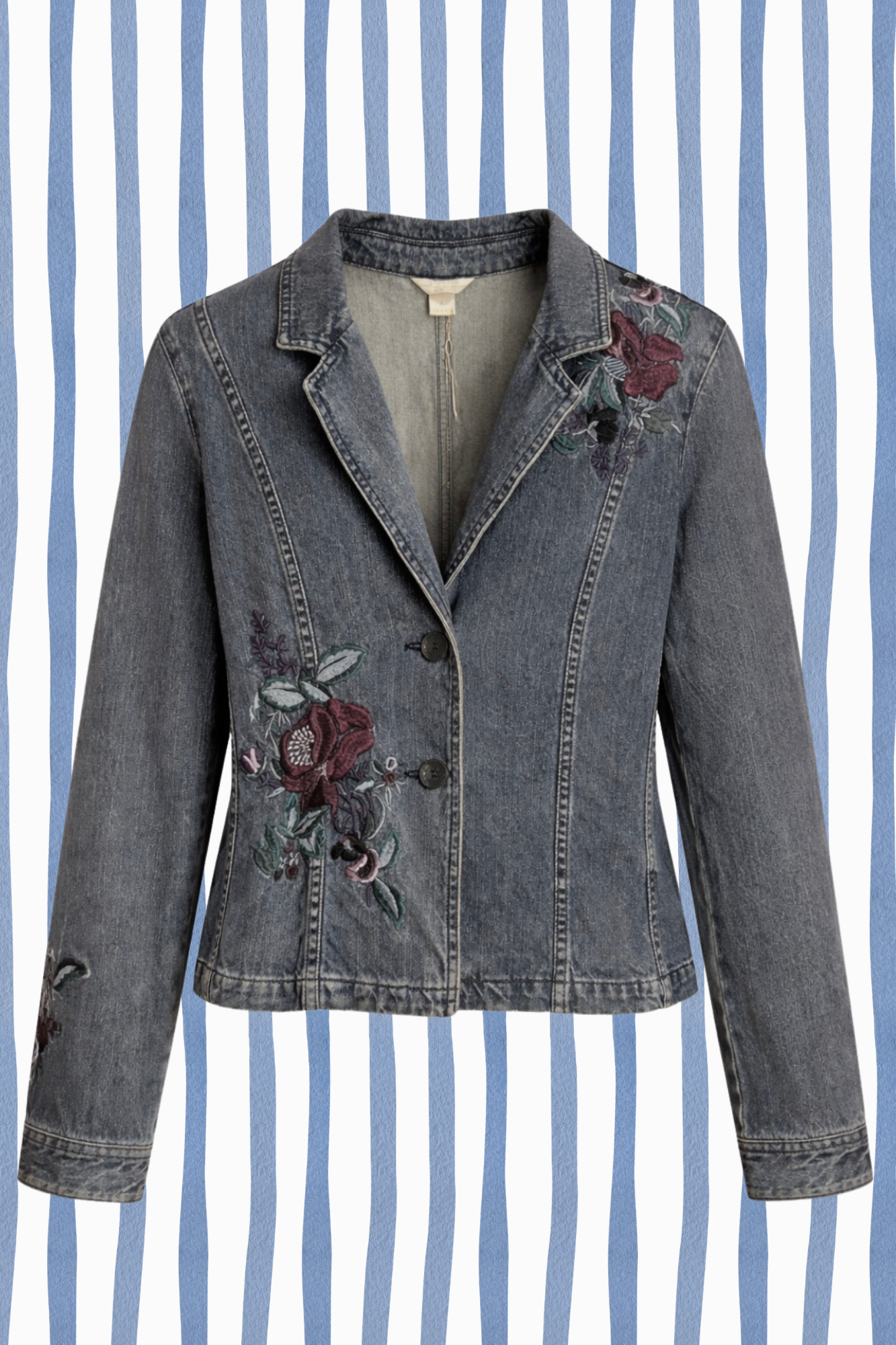 Violet Bloom Denim Jacket