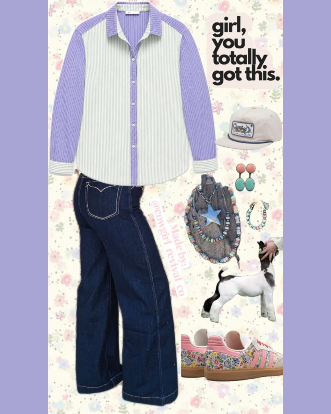 Lavender Mesa Color Block Button Up