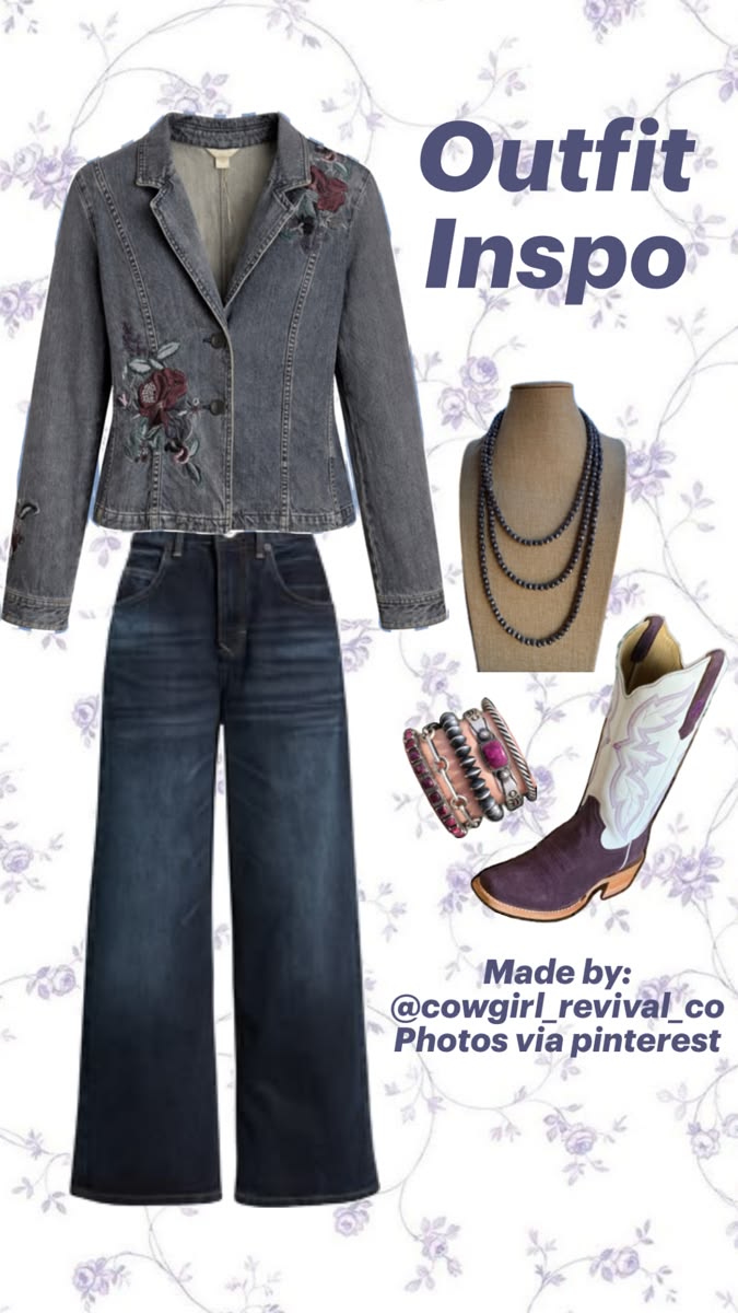 Violet Bloom Denim Jacket